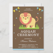Leuke kleine leeuw Aqiqah Kaart (Voorkant)