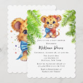 Leuke kleine leeuw met boog Stropdas jongen Baby s Kaart (Voorkant / Achterkant)