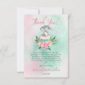 Leuke kleine muis roze | Mint Meisje Baby shower Bedankkaart (Voorkant)
