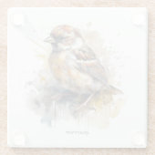 Leuke kleine mus in de waterverf glazen onderzetter (Achterkant)