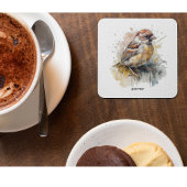 Leuke kleine mus in de waterverf glazen onderzetter