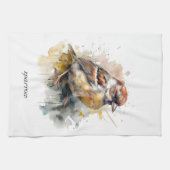 Leuke kleine mus in de waterverf theedoek (Horizontaal)