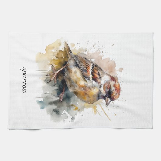 Leuke kleine mus in de waterverf theedoek (Horizontaal)