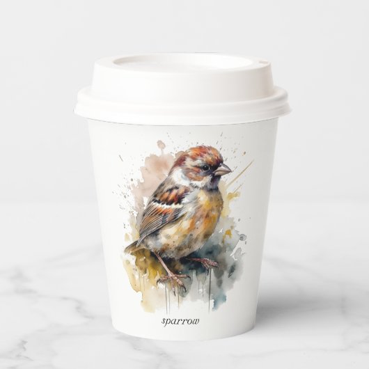 Leuke kleine mus in waterverf, aanpasbaar papieren bekers (Voorkant)