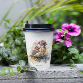 Leuke kleine mus in waterverf, aanpasbaar papieren bekers