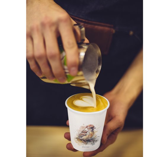 Leuke kleine mus in waterverf, aanpasbaar papieren bekers