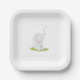 Leuke kleine olifant papier bord