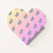 Leuke kleine olifant roze grijs notitieboek (Achterkant)
