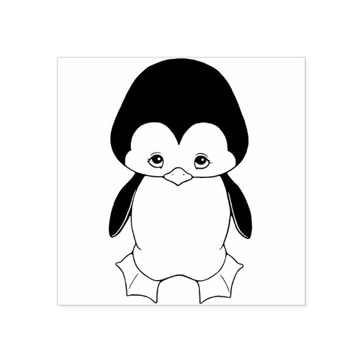 Leuke kleine pinguïn rubberen stempel (Afrduk)
