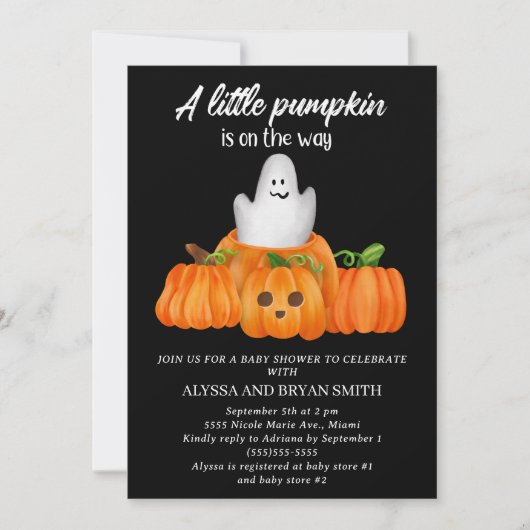 Leuke kleine pompoen op weg Baby shower Kaart (Voorkant)