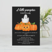 Leuke kleine pompoen op weg Baby shower Kaart (Staand voorkant)