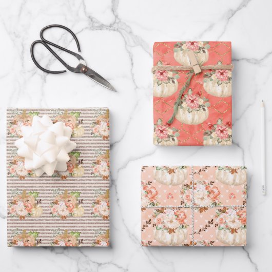 Leuke kleine pompoenen Baby shower cadeaus Inpakpapier Vel (Voorkant)