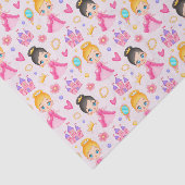 Leuke kleine prinses in roze jurk tissuepapier (Detail)