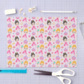 Leuke kleine prinses in roze jurk tissuepapier (Craft)