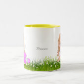 Leuke kleine prinses met bloemen tweekleurige koffiemok (Center)