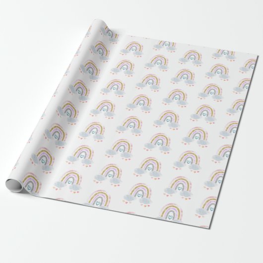 Leuke kleine regenboog cadeaupapier (Uitgerold)