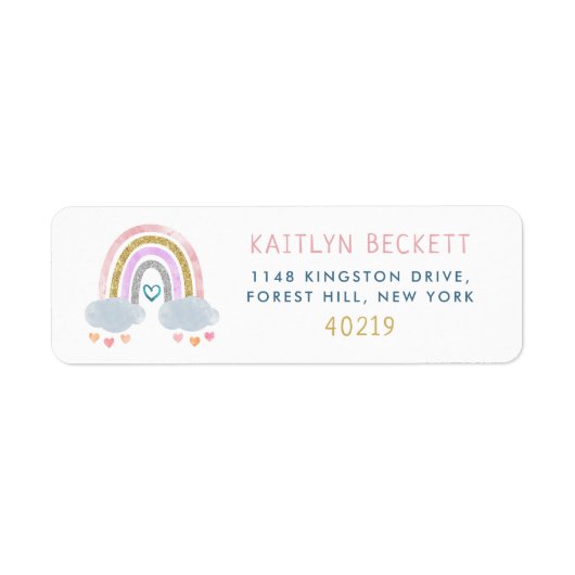 Leuke kleine regenboog etiket (Voorkant)