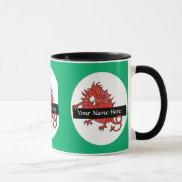Leuke kleine rode draak koffie Mok te personaliser