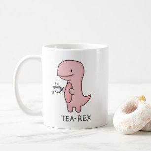 Leuke kleine roze cartoon dinosaurusthee koffiemok