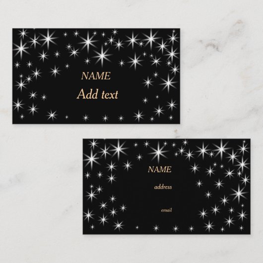 Leuke kleine sterren visitekaartje (Voorkant / Achterkant)