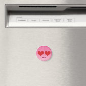 Leuke & kleine stevige ogen roze emoji magneet (Insitu (Vaatwasser))