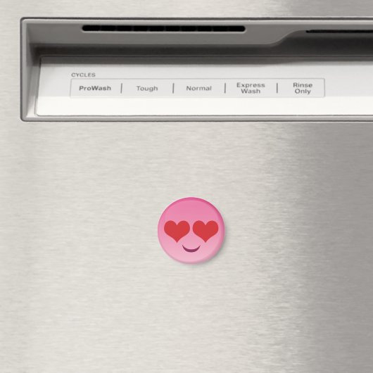 Leuke & kleine stevige ogen roze emoji magneet (Insitu (Vaatwasser))