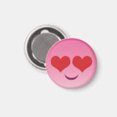 Leuke & kleine stevige ogen roze emoji magneet (Voorkant / Achterkant)