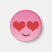 Leuke & kleine stevige ogen roze emoji magneet (Voorkant)