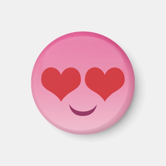 Leuke & kleine stevige ogen roze emoji magneet (Voorkant)