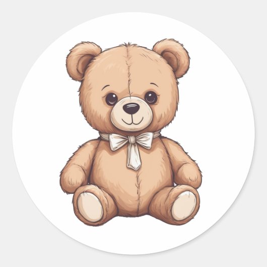 Leuke kleine teddybeer draag stropdas sticker (Voorkant)