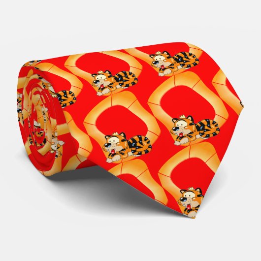 leuke kleine tijger stropdas (Opgerold)