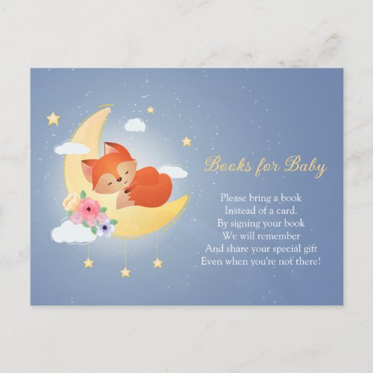 Leuke kleine vos op de maan boeken voor baby briefkaart (Voorkant)