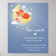 Leuke kleine vos op de maan Time Capsule