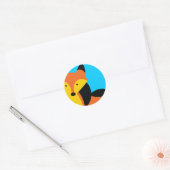 Leuke kleine vos ronde sticker (Envelop)