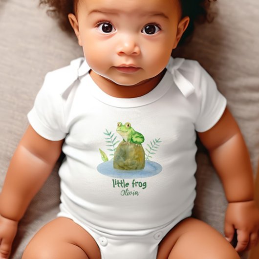 Leuke kleine Waterverf kikker gepersonaliseerd Romper