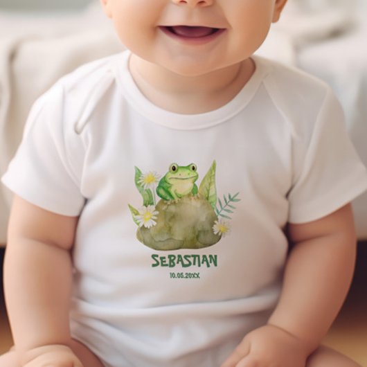 Leuke kleine Waterverf kikker gepersonaliseerd Romper