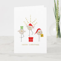 Leuke Kleine Whimsical Vogels Kerstmis