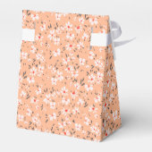 leuke kleine witte bloem met rode achtergrond bedankdoosjes (Achterkant)