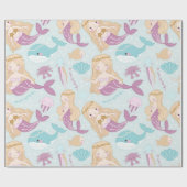 Leuke kleine zeemeermin onder het Zee Cadeaupapier (Vlak)