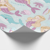 Leuke kleine zeemeermin onder het Zee Cadeaupapier (Hoek)
