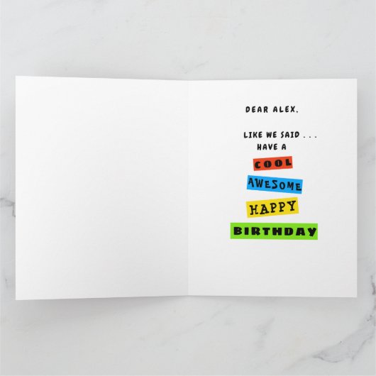 LEUKE KLEUR BIG COOL GEWELDIGE HAPPY BIRTHDAY GREE KAART (Binnen)