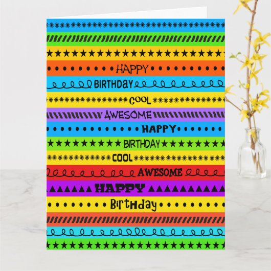 LEUKE KLEUR BIG COOL GEWELDIGE HAPPY BIRTHDAY GREE KAART (Gele Bloem)