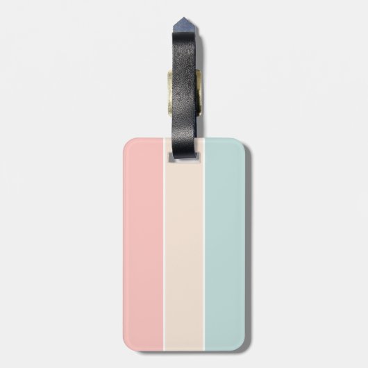 Leuke kleur blok pastel roze geel blauwe streep bagagelabel (Achterkant verticaal)