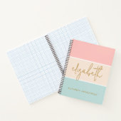Leuke kleur blok pastel roze geel blauwe streep notitieboek (Binnen)