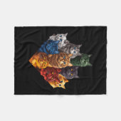 Leuke kleur Cats Art Outfit voor Cat Mom Dad Lady  Fleece Deken (Voorkant (Horizontaal))