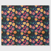 Leuke kleur Citrus Grapefruit Sinaasappel Bladeren Cadeaupapier (Vlak)