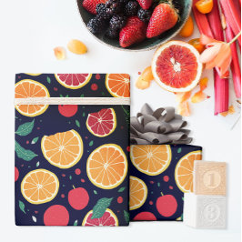 Leuke kleur Citrus Grapefruit Sinaasappel Bladeren Cadeaupapier