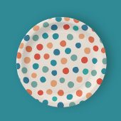 Leuke kleur Polka Dots Kids Verjaardag Papieren Bordje