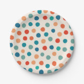 Leuke kleur Polka Dots Kids Verjaardag Papieren Bordje (Voorkant)