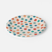 Leuke kleur Polka Dots Kids Verjaardag Papieren Bordje (Gekanteld)